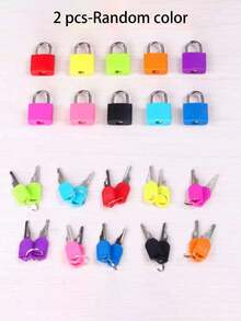 Random Color New Mini Combination Lock, Keyless, Waterproof, Suitable For Luggage, Pencil Case, Backpack, Outdoor Travel Cartoon Waterproof Padlock, Student Dorm, Cabinet, Drawer, Helmet, Cabinet, Luggage, Travel Accessories, School Gym Locker, Sports Locker, Fence, Toolbox - Multicolor - View 15