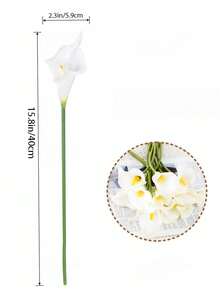 12pcs/6pcs White Artificial Calla Lily Flowers, Artificial Flower Bouquet, Home Wedding Decoration, Garden Decoration, Party Decoration, Bohemian Style Decoration, Holiday Party Decoration, Birthday Celebration, Daily Gift - White - View 3
