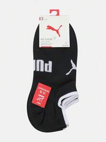 Puma 中性款 Puma U 低筒短襪 74%棉 23%聚酯纖維 3%彈性纖維 黑白配色 (3雙裝) 94767201 - 黑與白 - 查看 9