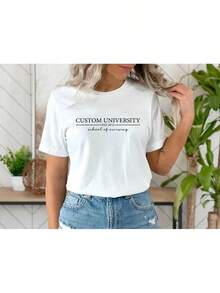 Personalized University School Of Nursing Top, Custom Design Shirt, Great Gift For Friend, Fast Local Warehouse Delivery - 白色 - 查看 3