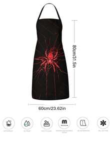4Pcs/1pcDay Of The Dead Print Apron, Sugar Skull Skeleton Pattern Kitchen Apron For Cooking Baking Halloween PartySkeleton Apron For Halloween, White Human Skeleton Bones Print Black Kitchen Apron - Multicolor - View 3