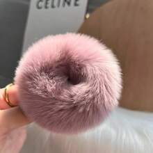Korean Minimalist Genuine Rabbit Fur Scrunchie Cute Ponytail Hair Tie Internet Celebrity French Vintage Hair Accessory Autumn/Winter - Multicolor - View 21