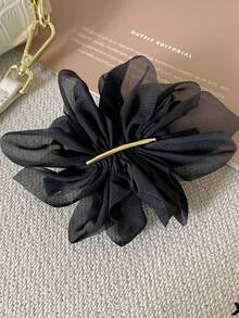 3 Peças Presilhas de Cabelo com Flores Elegantes e Delicadas Estilo Francês para Mulheres, Grampo de Cabelo para Rabo de Cavalo na Parte de Trás da Cabeça, Acessório de Cabelo Super Fada de Alta Qualidade, Ferramenta de Penteado - Multicolorido - Visão 12