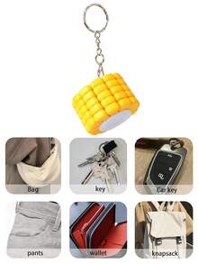 DIY Corn Block Keychain, Puzzle Brick Key Ring, Creative Stress Relief Finger Toy, Desktop Decoration, Car Key Pendant, Party Gift - Multicolor - View 10