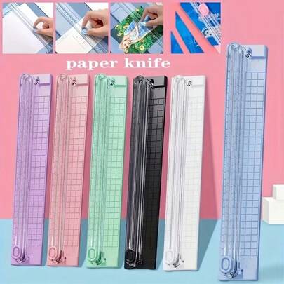 1pc Multifunctional A4 Dual-Direction Paper Cutter With Precise Ruler Scale, Manual Cutting Operation Simple, Compact And Portable Suitable For Office, Home Craft Cutting, Neat Paper Edges Without Burrs, Essential Office Cutting Tool