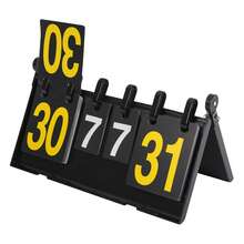 Scoreboard 4-Digit Portable Flip Scoreboard Multi-Function Scoreboard - Black - View 6