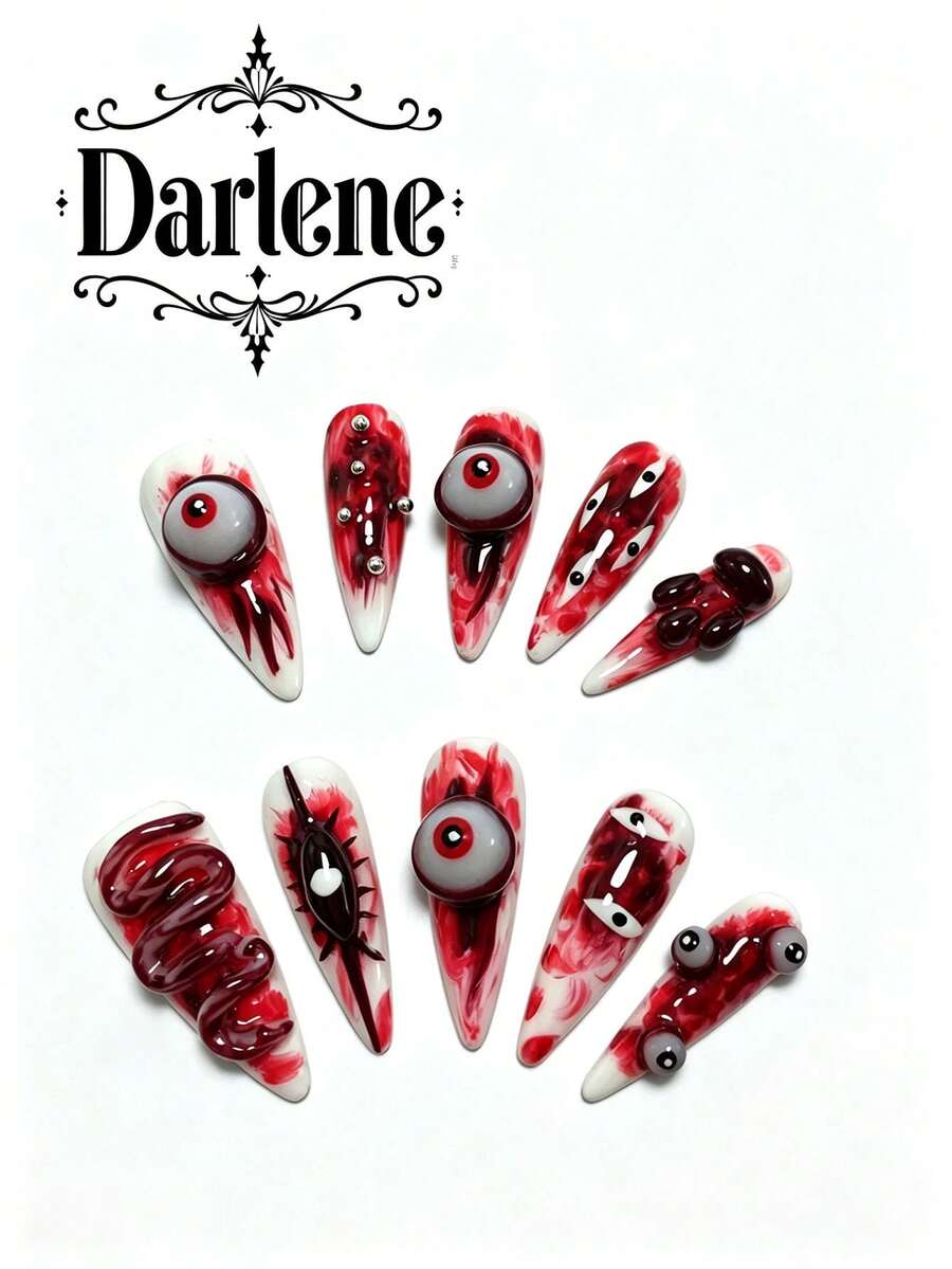 10 Pieces Of Pure Handmade Armour Halloween Series Weird Eyeballs Are Suitable For Sending Friends To Parties. - Multicolor - View 1
