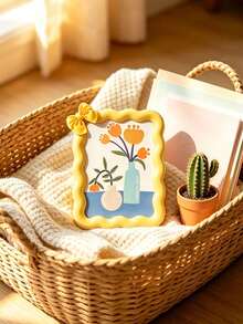 Cute Wavy Bow Photo Frame, Kawaii Colorful Photo Frame, Desktop Display Stand, Back To School Dorm Decor, Cute Gift For Girls, Women's Home Bedroom Decoration, Bow Decor Photo Frame, Desktop Photo Frame, Back To School Dorm Aesthetic Decor, Cute Gift For Girls' Bedroom Home Decor - one-size - View 8