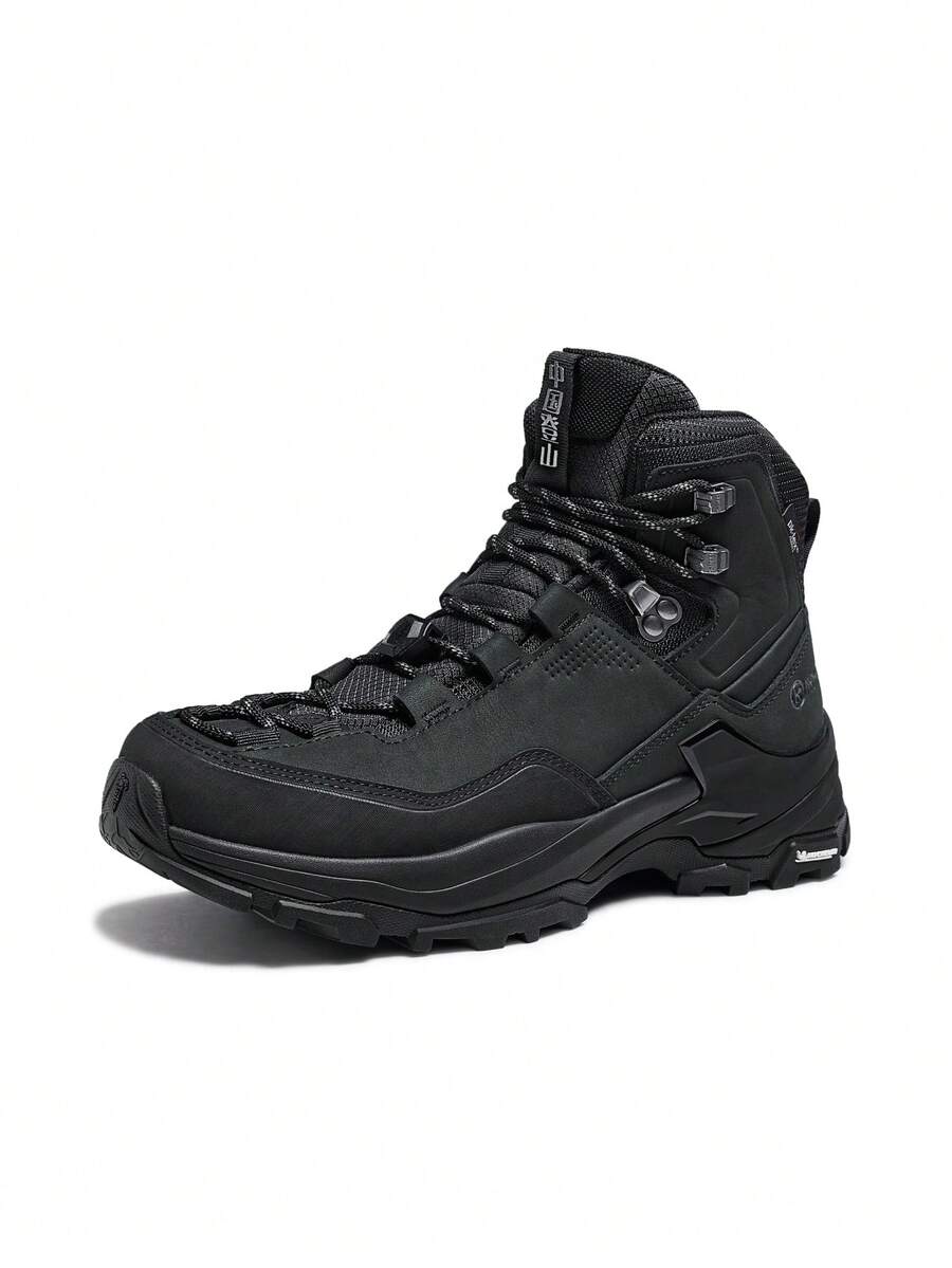 CAMEL CROWN Men's High-Top Outdoor Work Boots, Winter Hiking, Thick Sole, Non-Slip, Camouflage Combat Style - Black - View 1
