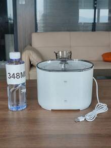 2.2L/74.5OZ/0.58 加仑自动宠物饮水器，猫头鹰设计，超静音水泵，适合中型/小型猫和狗，可更换水泵 - 白色 - 查看 12