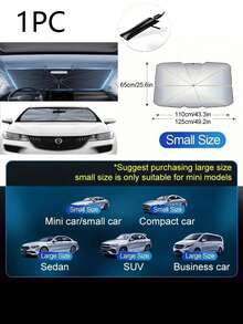 1件手動折疊汽車遮陽簾,汽車窗戶防紫外線,商務禮品,實用夏季汽車配件,有效阻擋陽光直射並降低車內溫度,易於折疊與收納,汽車遮陽簾,銀色塗層,防水,防紫外線,防塵,耐寒戶外全車罩,防雨、雪、紫外線、風沙,加厚聚酯纖維汽車罩,國慶禮品,萬聖節禮品 - A - 查看 14