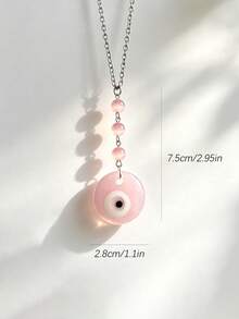 1pc Evil Eye Car Rearview Mirror Hanging Decoration, Car Interior Decor Accessory - A - View 6