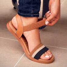 Orthopedic Elastic Flat Sandals - BK 焦糖/黑色 - 查看 1