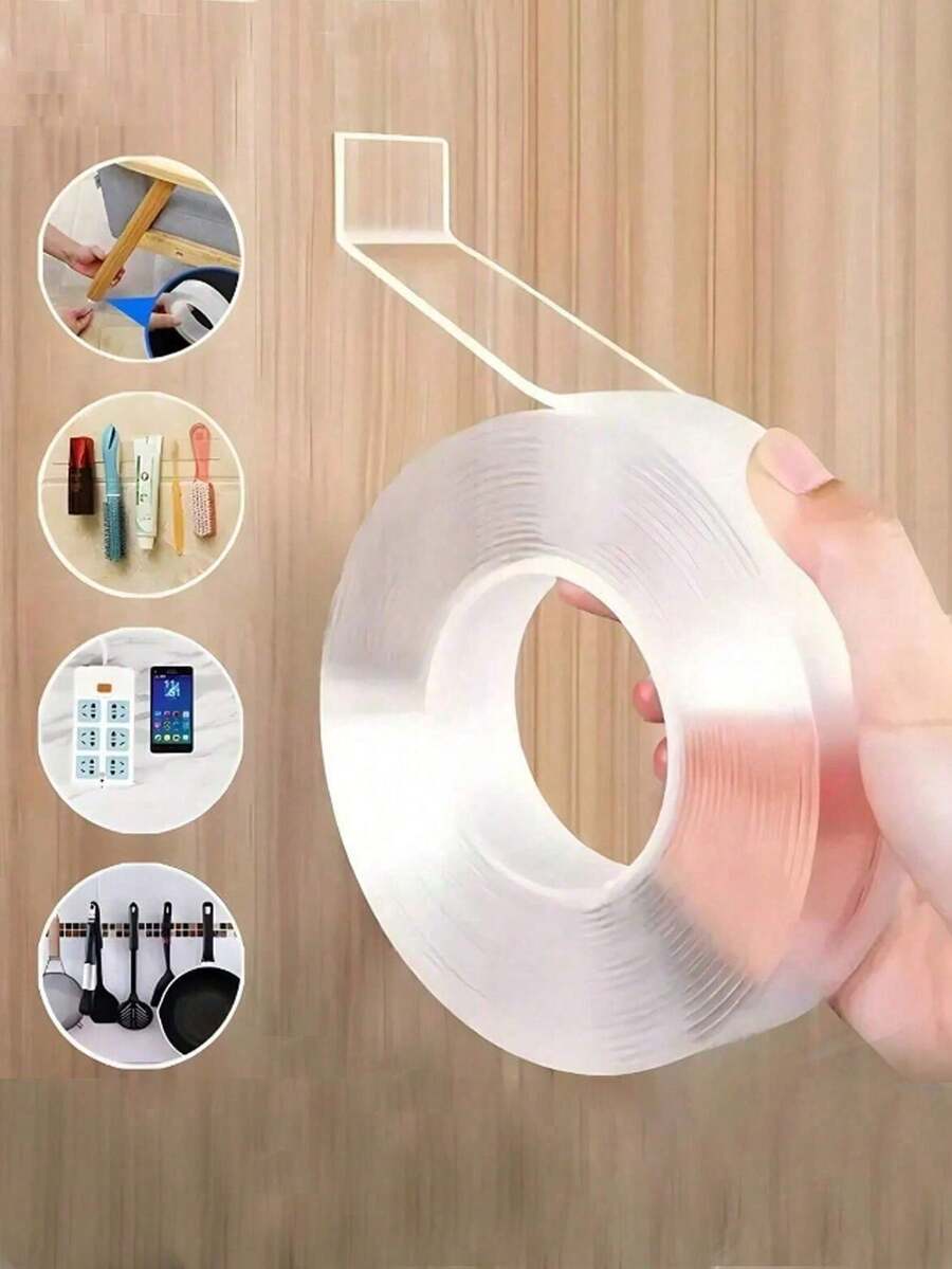 1PCHeavy-Duty Waterproof Double-Sided Nano Tape, Double-Sided Glue-Super Sticky, Reusable And Multi-Purpose-Very Suitable For Christmas Decoration And DIY, Essential For Daily Home Use