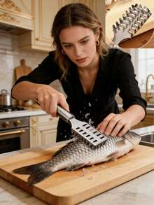 1pc Stainless Steel Fish Scale Remover - Efficient Multi-Functional Kitchen Tool, Quickly And Easily Clean Fish, Perfect For Removing Fish Scales And Residue, Easy To Clean, Durable, Kitchen Utensil, Kitchen Accessory, Cookware - View 11