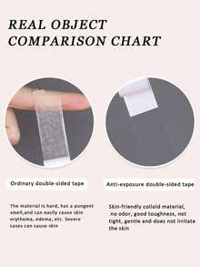 1 Set Anti-Slip Clothing Tape, Double-Sided Transparent Non-Reflective Adhesive Tape, Invisible Fixing Tape For Shoulders And Neckline, Ultra-Strong Adhesion And Durable, Transparent Invisible Design, Suitable For Fixing Tops And Neckline To Prevent Clothing Damage - Multicolor - View 10