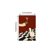 1pc Funny White Duck Cocktail Martini Wall Art Canvas Poster Prints Vintage Checkered Bar Kitchen Painting Artwork Picture Giclee Print Quirky Dining Room Home Decoration Decors Unframed /Framed Or Wooden Hanging - Pattern - View 17