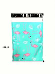 8pcs Self-Sealing Flamingo Polyester Mailing Bags, Tear-Resistant Clothing Shipping Bags - PE Material, Office Supplies Direct Mail Bags, Plastic Mailing Bags, Shipping Bags, Parcel Bags - Multicolor - View 6