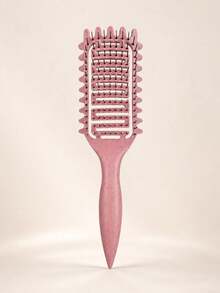 Curly Hair Styling Comb, Multi-Color Plastic Anti-Tangle Comb, Side Tooth Design, Open Back, Tail Handle, Suitable For Curly, Wavy, Thick Hair, Women's Travel Use - Multicolor - View 11