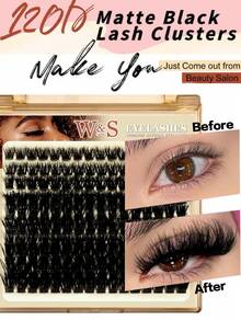 Waloshow Glue-Free DIY Cluster False Eyelashes, Self-Adhesive Segmented False Eyelashes, C/D Curl, No Glue Needed For DIY Eyelash Extensions, Beginner-Friendly, 10/12/14/16mm, 0.07C/D Curl, Suitable For Travel, Daily Wear (Suitable For Beginners), Weddings, Dates, Parties, Holidays And Other Occasions, Perfect As A Gift. Features Natural Long Hair Style With Dramatic Effect, Easy And Convenient To Use - D - View 3