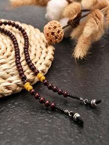 1/2pcs Personalized Beaded Glasses Chain, Fashion Round Bead Glasses Lanyard, Anti-Drop Glasses Clip Hanging Chain - Multicolor - View 3
