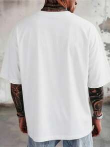 100% Comfortable, Casual, Soft And Breathable Men's T-Shirt, With A Print Of Skulls And Hands Playing Poker, For Daily Wear In Summer. - White - View 2