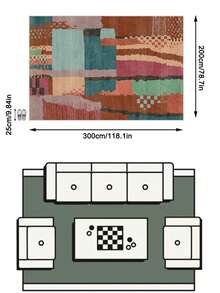 1 buah Karpet Klasik Maroko Motif Geometris Blok Warna Patchwork - Karpet Lembut Imitasi Kasmir, Cocok untuk Kamar Mandi, Dapur, Pintu Masuk, Lorong, Samping Tempat Tidur, Ruang Tamu, Kamar Tidur, Dapat Dicuci dengan Mesin Sepanjang Musim, Ukuran Besar, Dekorasi Rumah yang Estetis - MultiWarna - View 18