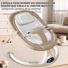 Smart Electric Baby Rocker With Timer Function, 5 Rocking Speeds, Bluetooth Music, And Mosquito Net - 查看 6