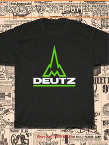 Agricultural Machinery Geometric Mountain Logo Men's Loose Fit Round Neck Washable Daily Short Sleeve Unisex Summer T-Shirt Tops - Black - View 1