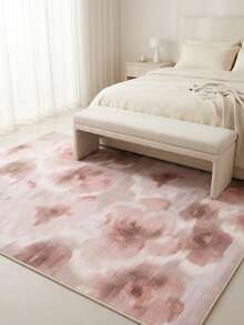 1pc Modern Aesthetic Fresh Oil Painting Style Floral Soft Faux Cashmere Area Rug, Bathroom, Kitchen, Entrance, Hallway, Bedside, Living Room, Bedroom, All Season Machine Washable Floor Mat, Home Decor - Multicolor - View 2