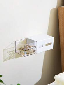 1/3pcs Wall-Mounted Storage Box, Multi-Functional Small Item Organizer, Bathroom Wall Shelf, Dorm/Office Storage Drawer - White - View 3