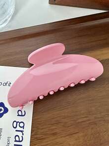 2pcs Pink Glossy Acrylic Half-Round Hair Claw Clips, High Crown Back-Of-Head Updo Half-Up Hair Claw, Korean Gentle Style Elegant Sweet Girly Spring Romantic Versatile Hair Accessories For Travel, Outings And Picnic - Multicolor - View 4