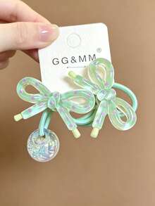 10/5/2pcs/1pc Girls Pearl Polka Dot Transparent Jelly Color Bow Hair Ties Hair Accessories Minimalist Fashion High-End Round Bead Ponytail Elastic Bands High Elasticity No Hair Damage Hair Accessories Suitable For National Day Student Gifts Daily Hair Styling - Multicolor - View 4