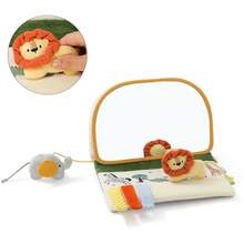Foldable Forest & Grassland Baby Tummy Time Mirror With Crinkle Paper, Multi-Texture Fabric Hanging Toy, Sensory Early Learning Toy For Infants - Green - View 13