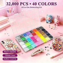 DIY 3D Kit, Castle Fireworks Pattern, Faux Pearl Art Craft, Suitable For Adults And Beginners, Home Wall Decor. Love, Fireworks, Seascape, Fortune - Multicolor - View 2