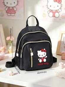 SANRIO 1Pc Hello Kitty Cartoon Print Small Fashion Backpack For Women, Casual Mini School Bag With Zipper Compartments For Daily Commute, Travel - Multicolor - View 5