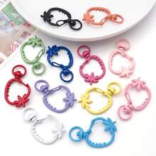 6pcs Multicolor Strawberry Shaped Lobster Clasps Fruit Design Swivel Spring Snap Hooks For DIY Keychains Bag Charms Handmade Jewelry Making Findings - Multicolor - View 2