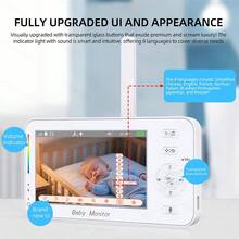 CDYCAM 4.3 Inch 1080P WiFi Baby Monitor Phone App + Display Dual Control PTZ Camera VOX Voice Control Temperature Detection Night Vision Night Light Two-Way Talk Camera - White - View 9