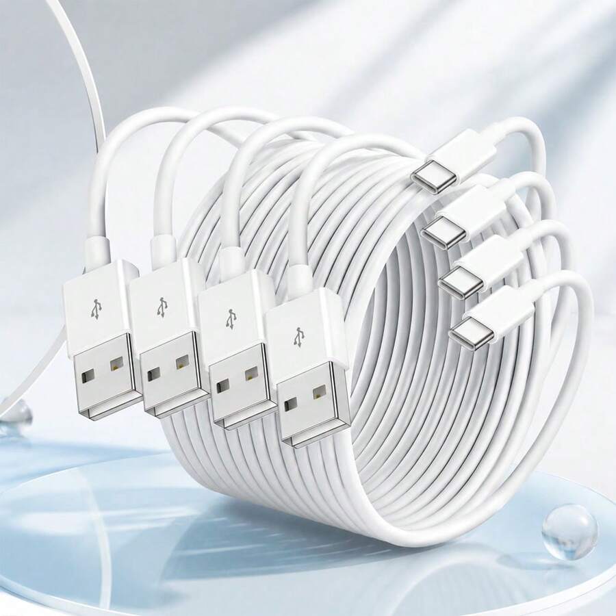 Adaptor Kabel Transfer Data Pengisian Cepat USB A ke Type-C 3.3Ft/100cm untuk iPhone 17 Pro Max/17 Pro/17/Air/16 15 Pro Max Plus/ dan Perangkat Lainnya - Putih - View 1