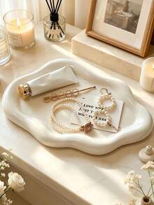 1pc Cloud Tray, Anti-Fall Material Luxury Jewelry Perfume Display Stand, Suitable For Home, Living Room And Office Key Storage, Bathroom Decor Bathroom Accessories - Multi-color Style - View 1