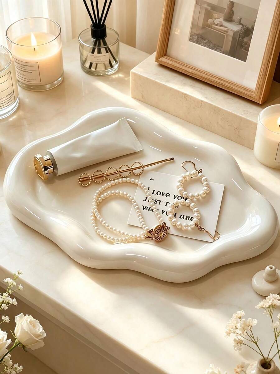 1pc Cloud Tray, Anti-Fall Material Luxury Jewelry Perfume Display Stand, Suitable For Home, Living Room And Office Key Storage, Bathroom Decor Bathroom Accessories - Multi-color Style - View 1