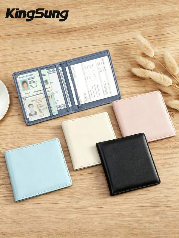 Kingsung Porta documentos unisex para coche, billetera de licencia de conducir de moda, porta tarjetas, organizador de guantera, puede almacenar registro del vehículo, póliza de , licencia de conducir, pasaporte y otras tarjetas | Esencial de viaje/vacaciones, regalo perfecto para propietarios de coche/camión/motocicleta/remolque (cumpleaños/Día de San Valentín/aniversario), accesorio de vuelta a la escuela