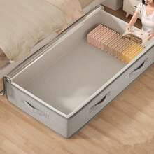1pc/2pcs/3pcs Arrow Pattern Underbed Storage Bag - Foldable Non-Woven Fabric Closet Storage Box, Suitable For Blankets, Bedding | Space-Saving Design, No Space Occupied, Can Be Stored Underbed. Multiple Styles Available - Light Grey - View 2