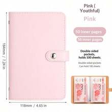 1pc A6 Piggy Bank With Card Slot, Can Hold 100 Banknotes, Includes Savings Notebook And Savings File, Buckle Lock, 1 Million Yen Savings Challenge, Includes Savings Calendar, Currency Categorization, Fun & Savings Support Set School Supplies - A - View 16