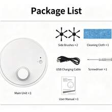 Aspiradora Robot Inteligente 2400mAh Máquina de Limpieza del Hogar Aspiradora Fregona Todo en Uno - Blanco - Ver 9