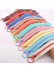10pcs Small Zipper Pencil Pouches, Colorful Contrast Stationery Storage Bags, 3# Resin Zipper With Self-Locking Slider, Multi-Function Cosmetic Organizer, Random Colors - A - View 6