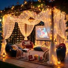 Soft & Cozy USB Powered Curtain LED Lights, Adjustable Lighting Modes Fairy Lights For Window, Suitable For Apartment Room Makeover, Bridal Party And Christmas Decoration - Warm White - View 4