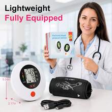 MOOD LIGHT Automatic Upper Arm Blood Pressure Monitor With LED Large Screen Display, Voice Broadcast Function, 2x99 Memory Storage, Adjustable Cuff, One-Button Measurement, Heart Rate Monitoring, A Must-Have For Home Health Care - Blood Pressure Monitor Set - View 9
