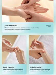 Philips PPM3101A Wireless Hand Massager 3D Kneading Airbags 42°C Constant Temperature 3 Modes Voice Prompt 2500mAh Rechargeable Battery With Storage Bag - Multicolor - View 8