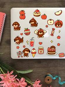 Single Apple Puppy Embossed Sticker Cute Cartoon Waterproof Decor Sticker For Laptop Water Bottle - Multicolor - View 5